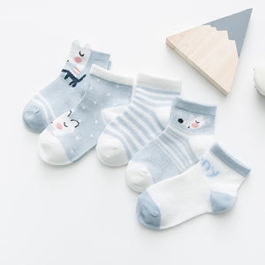 5Pairs/lot 0-2Y Infant Baby Socks Baby Socks for Girls Cotton Mesh Cute Newborn Boy Toddler Socks Baby Clothes Accessories