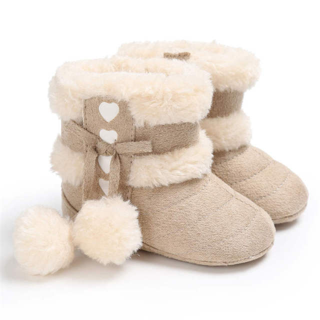 2019 Winter Snow Baby Boots 7-Colors Warm Fluff Balls Indoor Cottton Soft Rubber Sole Infant Newborn Toddler Baby Shoes