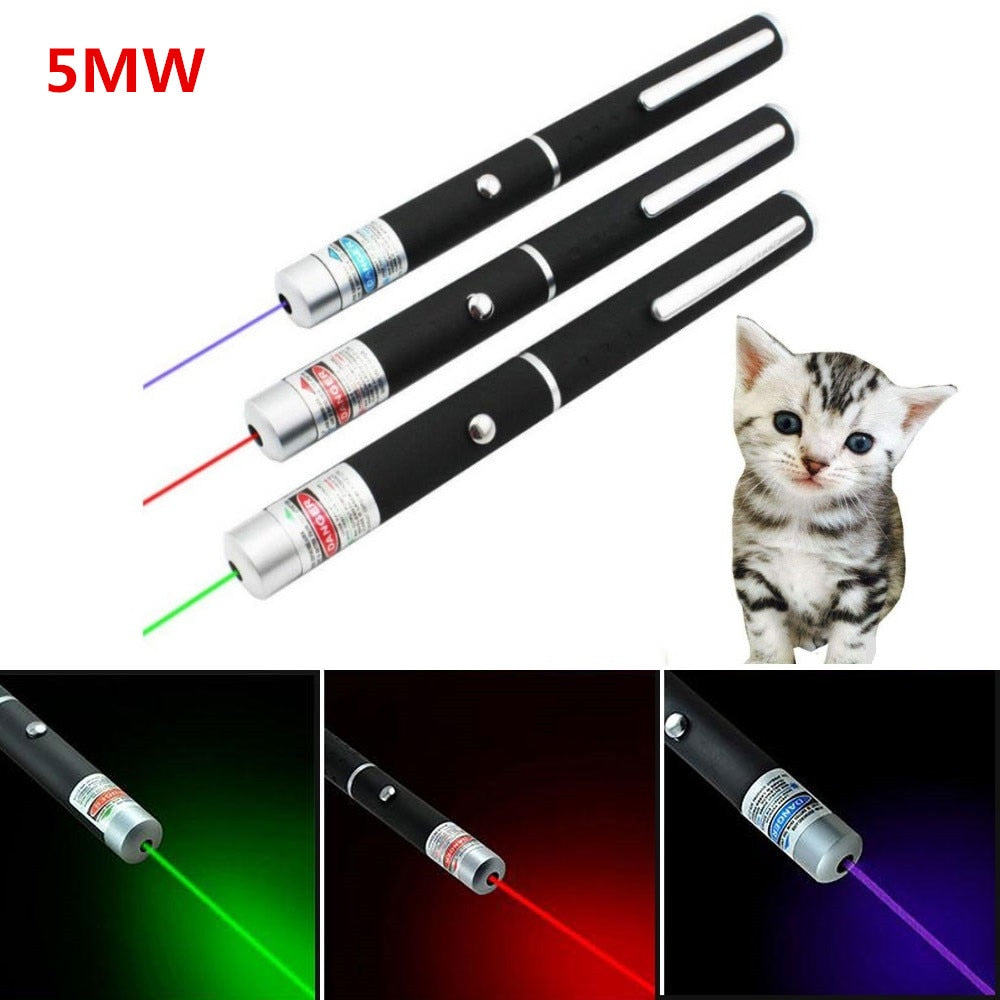 5MW LED Laser Pet Cat Toy Red Dot Light Sight 530Nm 405Nm 650Nm Interactive Pen Pointer