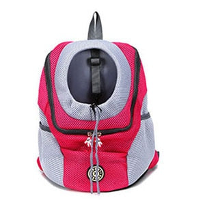 Out Double Shoulder Portable Travel Backpack Outdoor Pet Dog Carrier Bag Pet Dog Front Bag Mesh Backpack Head Pet Supplies