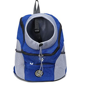 Out Double Shoulder Portable Travel Backpack Outdoor Pet Dog Carrier Bag Pet Dog Front Bag Mesh Backpack Head Pet Supplies