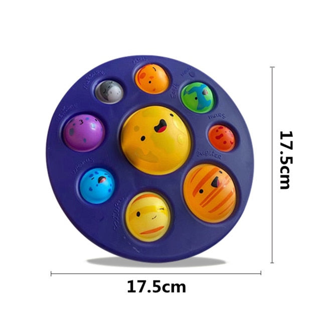 Eight Planet Pop It Push Bubble Fidget Toys Adult Stress Relief Squeeze Toy Antistress Popit Soft Squishy Kids Toys Gifts