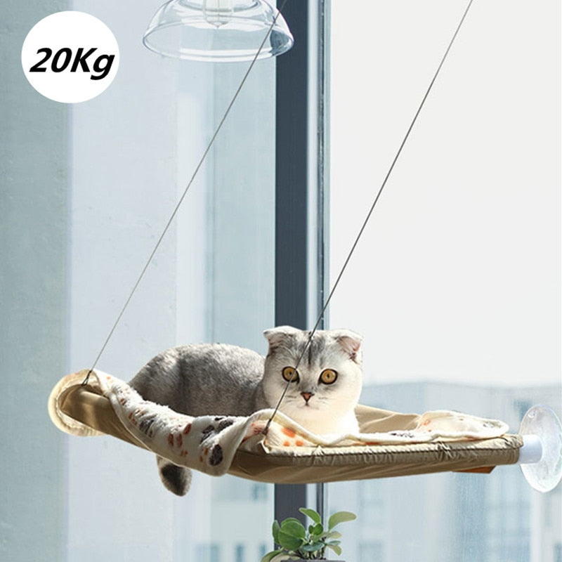 Cat Hanging Beds Pet Hammock Bed for Cats Comfortable Cat Window Hammock With Blanket Kitty Sunny Window Seat Mount Bearing 20kg