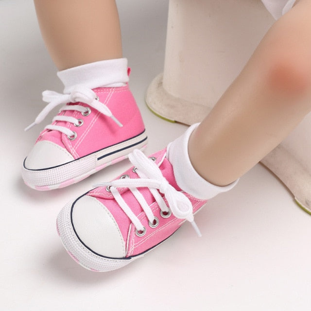 Baby Canvas Classic Sneakers Newborn Print Star Sports Baby Boys Girls First Walkers Shoes Infant Toddler Anti-slip Baby Shoes