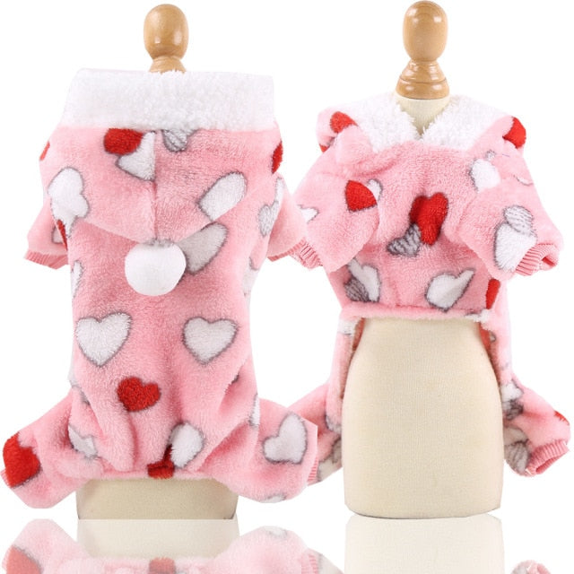 Soft Warm Pet Dog Jumpsuits Clothing for Dogs Pajamas Fleece Small Puppy Coat Pet Outfits Hoodie Clothing Cats Clothes Christmas