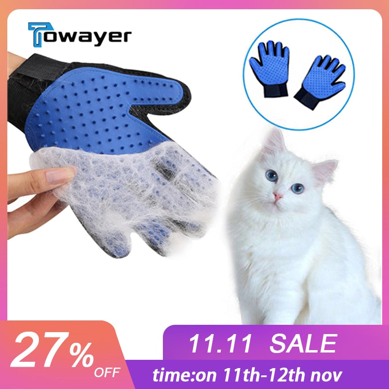 Cat Glove Cat Grooming Glove Pet Brush Glove for Cat Dog Hair Remove Brush Dog Deshedding Cleaning Combs Massage Gloves